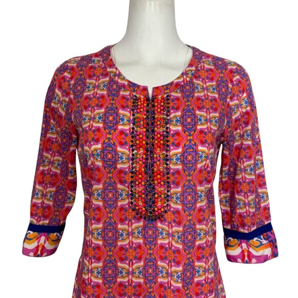Robert Graham Womens Meli Printed Woven Tunic Top S Coverup - Picture 8 of 13